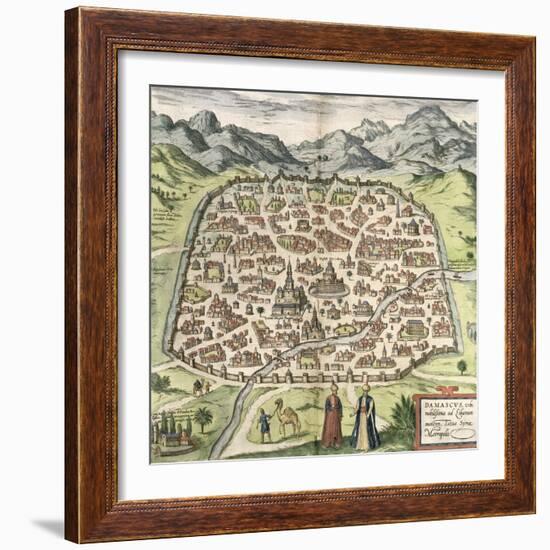 Town Map of Damascus, Syria, 1620-null-Framed Giclee Print