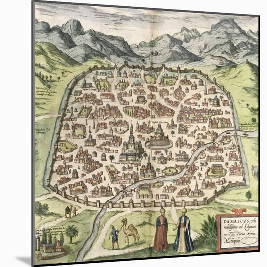 Town Map of Damascus, Syria, 1620-null-Mounted Giclee Print