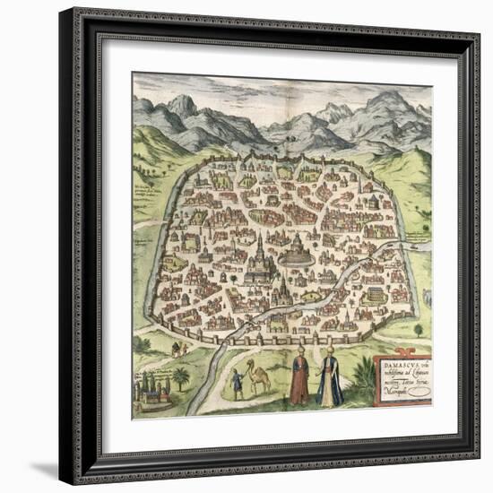 Town Map of Damascus, Syria, 1620-null-Framed Giclee Print