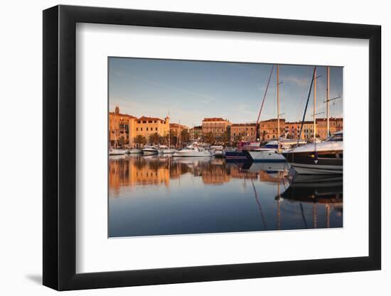 Town Marina at Sunset, Propriano, Corsica, France-Walter Bibikow-Framed Photographic Print