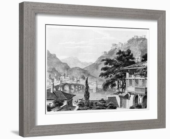 Town of Berat in Early 19th Century, from 'travels in Sicily, Greece and Albania' by Thomas Smart…-Charles Robert Cockerell-Framed Giclee Print