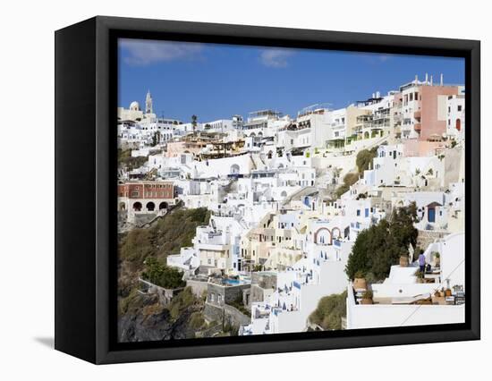 Town of Fira, Santorini Island, Cyclades, Greek Islands, Greece, Europe-Richard Cummins-Framed Premier Image Canvas