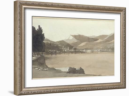 Town of Lugano, Switzerland, 1781 (W/C on Paper)-Francis Towne-Framed Giclee Print