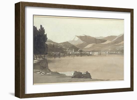 Town of Lugano, Switzerland, 1781 (W/C on Paper)-Francis Towne-Framed Giclee Print