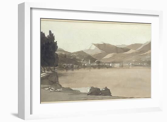 Town of Lugano, Switzerland, 1781 (W/C on Paper)-Francis Towne-Framed Giclee Print