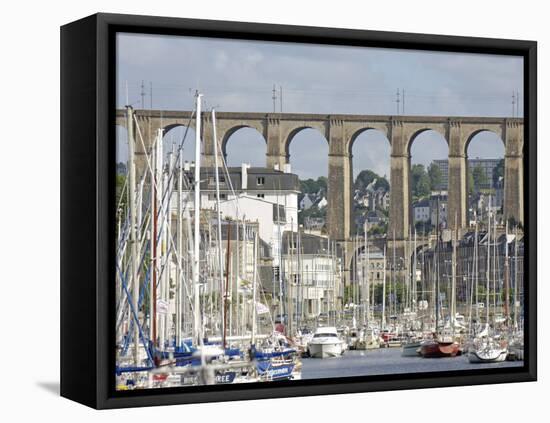 Town of Morlaix and its Viaduct, North Finistere, Brittany, France, Europe-De Mann Jean-Pierre-Framed Premier Image Canvas