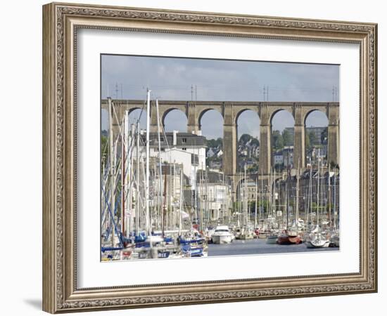 Town of Morlaix and its Viaduct, North Finistere, Brittany, France, Europe-De Mann Jean-Pierre-Framed Photographic Print