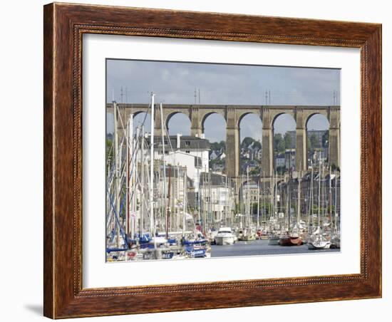 Town of Morlaix and its Viaduct, North Finistere, Brittany, France, Europe-De Mann Jean-Pierre-Framed Photographic Print