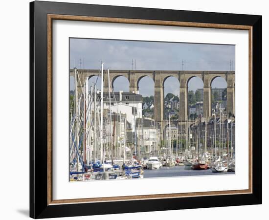 Town of Morlaix and its Viaduct, North Finistere, Brittany, France, Europe-De Mann Jean-Pierre-Framed Photographic Print