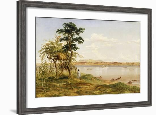 Town of Tete from the North Shore of the Zambezi, 1859-Thomas Baines-Framed Giclee Print