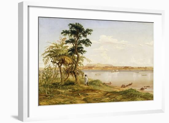 Town of Tete from the North Shore of the Zambezi, 1859-Thomas Baines-Framed Giclee Print