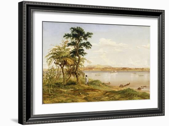 Town of Tete from the North Shore of the Zambezi, 1859-Thomas Baines-Framed Giclee Print