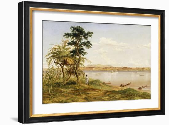 Town of Tete from the North Shore of the Zambezi, 1859-Thomas Baines-Framed Giclee Print