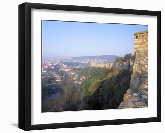 Town of Veliko Tarnovo and Walls of Tsarevets Fortress from Tsarevetes Hill, Bulgaria-Richard Nebesky-Framed Photographic Print