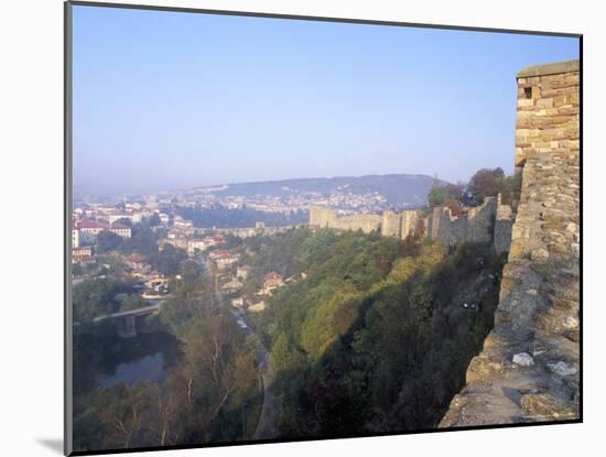 Town of Veliko Tarnovo and Walls of Tsarevets Fortress from Tsarevetes Hill, Bulgaria-Richard Nebesky-Mounted Photographic Print
