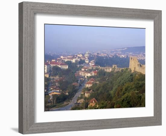 Town of Veliko Tarnovo and Walls of Tsarevets Fortress from Tsarevets Hill, Bulgaria-Richard Nebesky-Framed Photographic Print