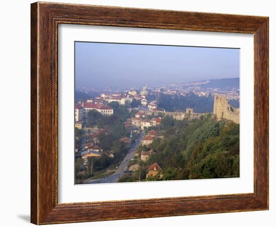 Town of Veliko Tarnovo and Walls of Tsarevets Fortress from Tsarevets Hill, Bulgaria-Richard Nebesky-Framed Photographic Print