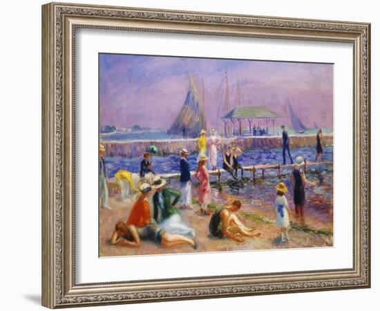 Town Pier - Blue Point, Long Island-William James Glackens-Framed Giclee Print