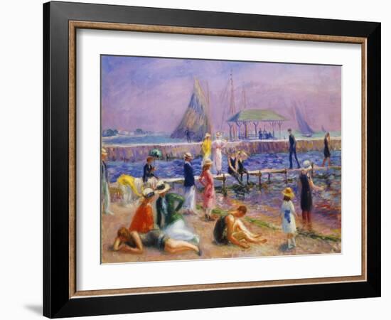 Town Pier - Blue Point, Long Island-William James Glackens-Framed Giclee Print