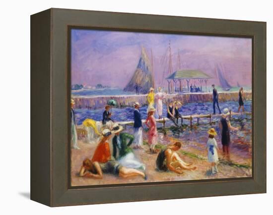 Town Pier - Blue Point, Long Island-William James Glackens-Framed Premier Image Canvas