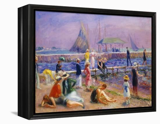 Town Pier - Blue Point, Long Island-William James Glackens-Framed Premier Image Canvas