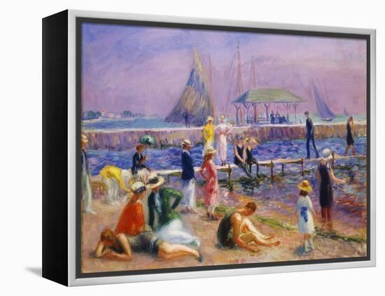 Town Pier - Blue Point, Long Island-William James Glackens-Framed Premier Image Canvas