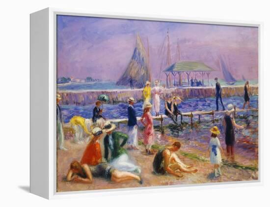 Town Pier - Blue Point, Long Island-William James Glackens-Framed Premier Image Canvas