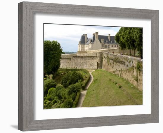 Town Ramparts from 13th-15th Centuries, Tower and English Garden, Dinan, Cotes D'Armor, France-Guy Thouvenin-Framed Photographic Print