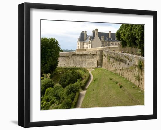 Town Ramparts from 13th-15th Centuries, Tower and English Garden, Dinan, Cotes D'Armor, France-Guy Thouvenin-Framed Photographic Print