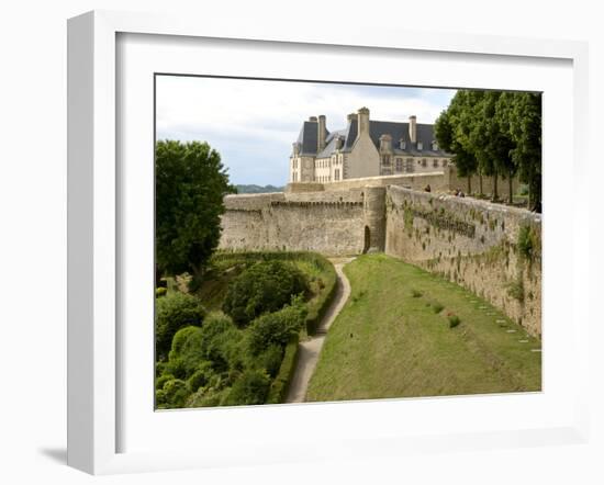 Town Ramparts from 13th-15th Centuries, Tower and English Garden, Dinan, Cotes D'Armor, France-Guy Thouvenin-Framed Photographic Print