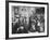 Town Residents Standing in Gas Station, Discussing Problems Caused by Oil Boom-Bernard Hoffman-Framed Photographic Print