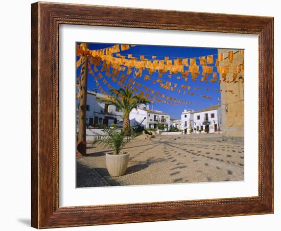 Town Square with Streamers in Regional Colours, Altea, Alicante, Valencia, Spain, Europe-Ruth Tomlinson-Framed Photographic Print