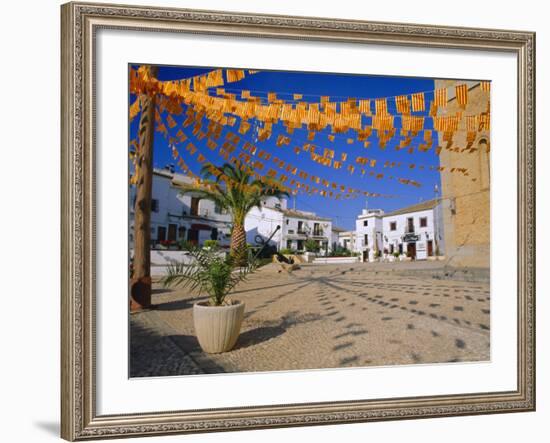 Town Square with Streamers in Regional Colours, Altea, Alicante, Valencia, Spain, Europe-Ruth Tomlinson-Framed Photographic Print