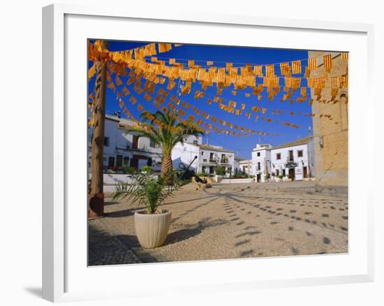 Town Square with Streamers in Regional Colours, Altea, Alicante, Valencia, Spain, Europe-Ruth Tomlinson-Framed Photographic Print