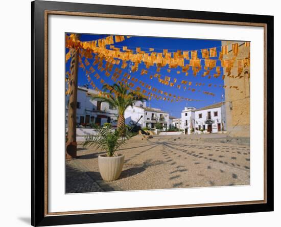 Town Square with Streamers in Regional Colours, Altea, Alicante, Valencia, Spain, Europe-Ruth Tomlinson-Framed Photographic Print