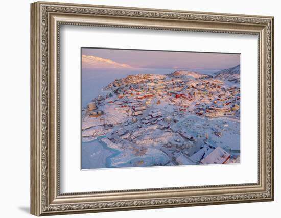 Town Uummannaq during winter in northern West Greenland beyond the Arctic Circle.-Martin Zwick-Framed Photographic Print