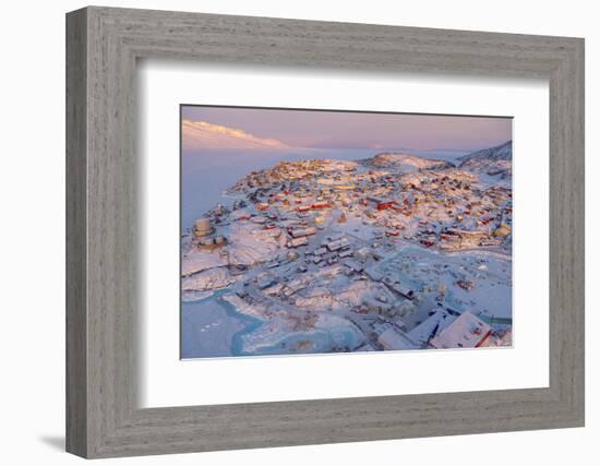 Town Uummannaq during winter in northern West Greenland beyond the Arctic Circle.-Martin Zwick-Framed Photographic Print