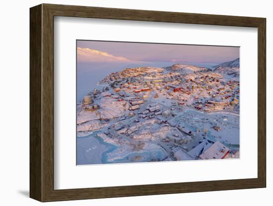 Town Uummannaq during winter in northern West Greenland beyond the Arctic Circle.-Martin Zwick-Framed Photographic Print