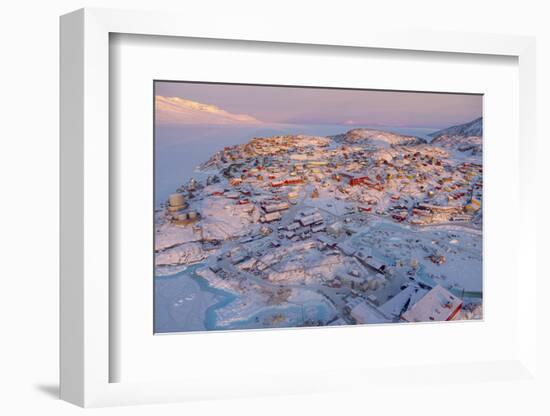 Town Uummannaq during winter in northern West Greenland beyond the Arctic Circle.-Martin Zwick-Framed Photographic Print