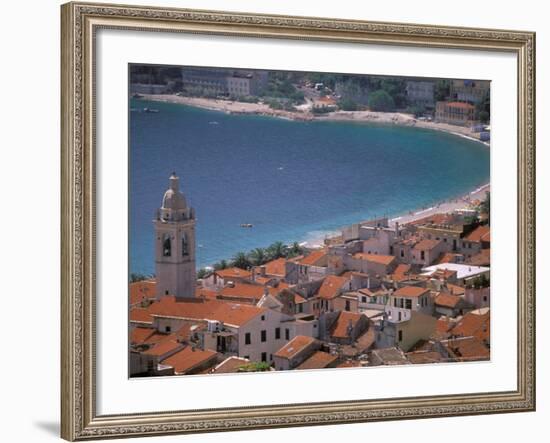 Town View from Castelo, Riviera Di Ponente, Noli, Liguria, Portofino, Italy-Walter Bibikow-Framed Photographic Print