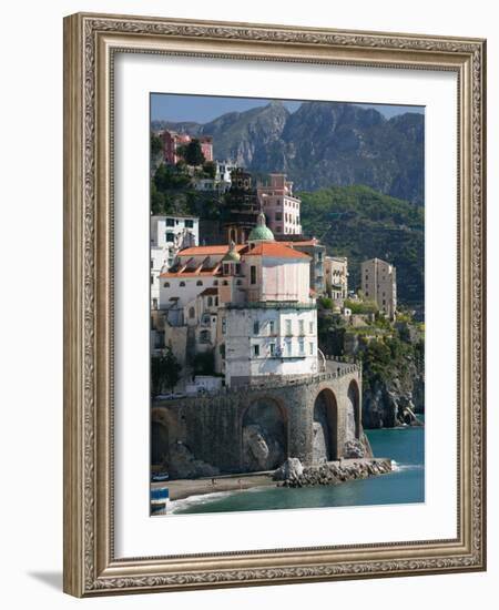 Town View from Coast Road, Amalfi, Campania, Italy-Walter Bibikow-Framed Photographic Print