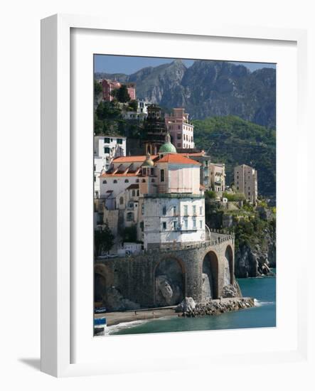 Town View from Coast Road, Amalfi, Campania, Italy-Walter Bibikow-Framed Photographic Print