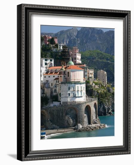 Town View from Coast Road, Amalfi, Campania, Italy-Walter Bibikow-Framed Photographic Print