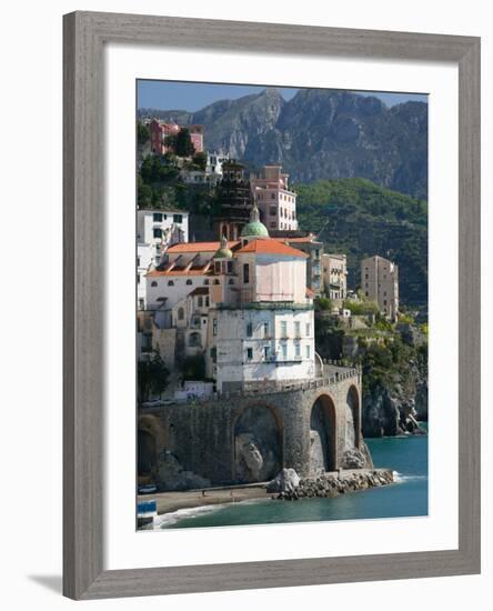 Town View from Coast Road, Amalfi, Campania, Italy-Walter Bibikow-Framed Photographic Print