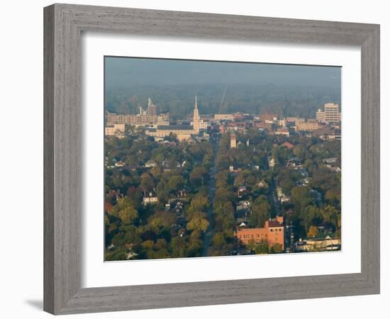 Town View from Grandad Bluff, La Crosse, Wisconsin-Walter Bibikow-Framed Photographic Print