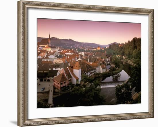 Town View from Krumlov Chateau, South Bohemia, Czech Republic-Walter Bibikow-Framed Photographic Print