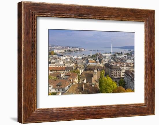 Town view from St. Peter's Cathedral, Geneva, Switzerland, Europe-John Guidi-Framed Photographic Print