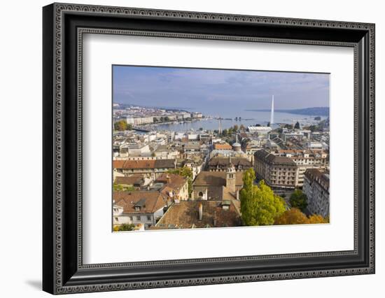 Town view from St. Peter's Cathedral, Geneva, Switzerland, Europe-John Guidi-Framed Photographic Print