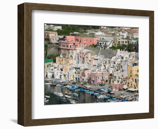 Town View of Corricella Port, Procida Corricella, Bay of Naples, Campania, Italy-Walter Bibikow-Framed Photographic Print