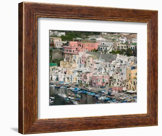 Town View of Corricella Port, Procida Corricella, Bay of Naples, Campania, Italy-Walter Bibikow-Framed Photographic Print